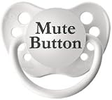 Personalized Pacifiers Mute Button Pacifier in White