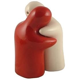 Cruet set Hugging Lovers Salt & Pepper Pots Red & White