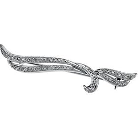 14K White Gold Diamond Fashion Brooch by DivaDiamonds