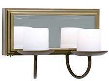 Mirror Sconce - Double Flickering Candle Antique Gold