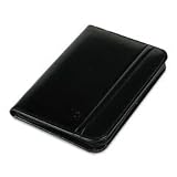 Rolodex 66490 Rolodex Faux Leather Business Card Book w/Zipper, 120-Card Cap, 6 1/8 x 9, BK