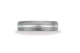 14k White Gold 6mm Oval Comfort Fit Men’s Wedding Band w/ Polished Concave Center