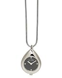 Pilgrim Silver and Black Necklace Watch