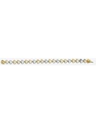 14k TriColor Diamond Cut Bracelet 7"