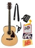 Ibanez PC25WC PF Series Grand Concert Acoustic Guitar Bundle with Tuner, Capo, Strap, Strings, Pick Card, String Winder, and Polishing Cloth - Natural