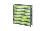 Open Steel Shelving Unit With Plastic Drawers