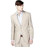 Big & Tall Linen Blend 2 Button Jacket