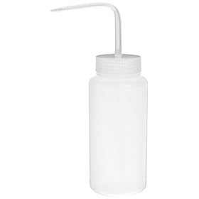 Vestil BTL-WW-16 Wide-Mouth Squeeze Wash Bottle with Wide Neck and Clear Cap, Low Density Polyethylene, 16 oz Capacity
