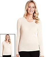 2 Pack Long Sleeve Pointelle Thermal Tops