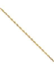 14k Gold 2.5mm D/C Extra-Lite Rope Chain 10 Inches