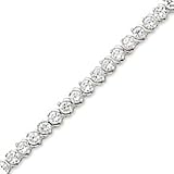 8 Inch Sterling Silver Twist CZ Tennis Bracelet