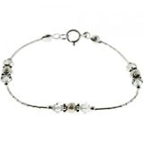 925 Silver Baby Bracelet w/ Freshwater Pearl Crystal