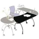 Monarch Freestyle Right Peninsula Work Table, Black/Gray (SMF36308MTB1) Category: Wood Desks