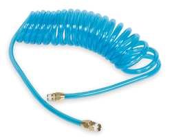 Speedaire 1VEK8 Coiled Air Hose, 3/8 In ID x 30 Ft, Poly