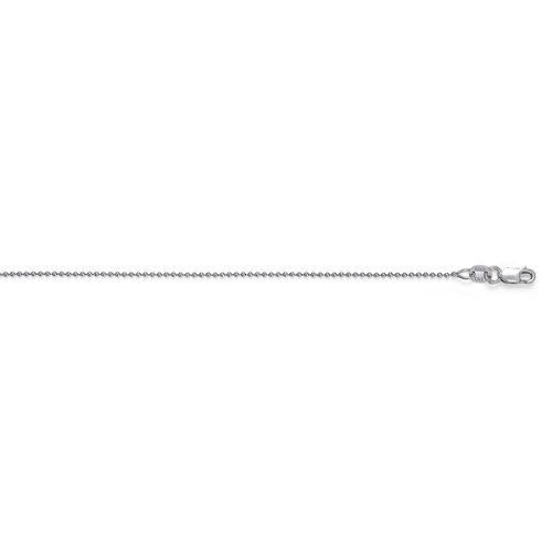 14K Gold White Bead 1.2mm Necklace 20 Inch