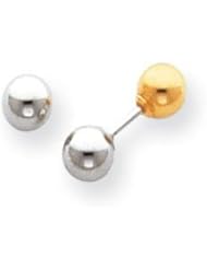 MadiK® 14K Two Tone Gold Round Reversible 5mm Ball Screwback Earrings