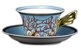 Versace by Rosenthal La Mer Cup & Saucer low