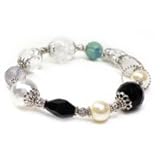 パワーストーン 天然石・スワロフスキーデザインブレスレット シルバー