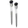Two Pack 23" Stainless Steel LED Solar Garden Lights - Illuminate Your Yard with Solar Energy!