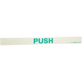 Brady 114914 BradyGlo 1.5" Height, 18" Width, Plastic Green On Phosphorescent Color Panic Bar Door Marker, Legend "Push"