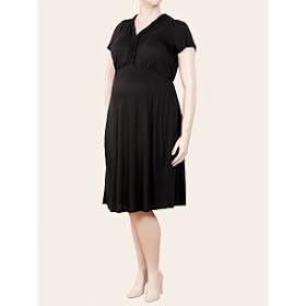 Motherhood Maternity: Plus Size Short Sleeve Babydoll Maternity Dress