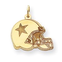 14K Dallas Cowboys Small Helmet Satin Star Charm - NF501