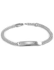 Boys And Girls Jewelry - Silver Adjustable Diamond ID Bracelet (6 or 6 1/2 in)