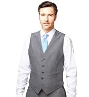 Regular Fit 5 Button Lightweight Waistcoat with Wool