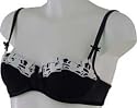 Zest Lingerie Jasmine Black Balconnet Bra with Cream Trim