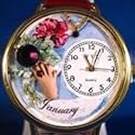 Whimsical Watches Unisex Birthstone: January Burgundy Leather Watch #G0910001