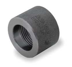 Industrial Grade 1MNB6 Half Coupling, 1/2 In, Threaded, Blk Steel