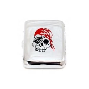 Outer Rebel Fashion Flasks and Smoking Accessories- Pirate Skull Printed Stainless Steel Cigarette...