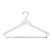 Men's Hardwood Suit Hanger with Locking Bar & Chrome Hardware, White Finish (Case of 100)
