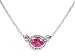 18k White Gold Diamond & Pink Sapphire Braided Pendant Necklace Ctw 0.75 Carats image 3