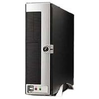 Jou Jye NU-1290BS Schwarz PC Geh&auml;use Desktop Slim 1 x 5.25 Schwarz/Silber