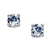 Brilliant Cut 18K Yellow Gold Stud Earrings with Blue Diamond
