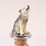 Wolf Bottle Stopper - Timber