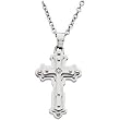 18 Inch Stainless Steel Diamond Cross Necklace