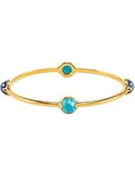 Missoma® Multi Gemstone Bangle Bracelet 18Ky Vermeil Turquoise & Kyanite 07.50 Inches 68848