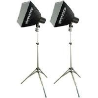 Adorama Budget Studio Monolight Softbox Kit #12, with 2 100 watt Second Budget Flashes, Light Stands & Two 12