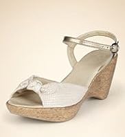 Peep Toe Bow Wedge Sandals