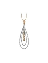 1.176 Cttw Diamond 14k White Gold and 14k Rose Gold Necklace