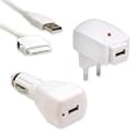3 In 1 Ladegeraet Netzteil + USB Kabel Stecker fuer iPod Video Nano + KFZ Adapter