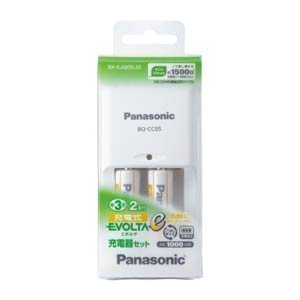 Panasonic EVOLTAｅ エボルタ 単3形ニッケル水素電池2本付充電器セット BK-KJQ05L20