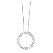 14k White Gold Link Chain with Diamond Circle Pendant Necklace- 18" (2.00ctw)