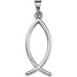 14K White Gold Fish Pendant