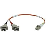 Tripp Lite N458-001-62 Duplex Multimode 62.5/125 Fiber Adapter, LC-M/SC-F - 1ft