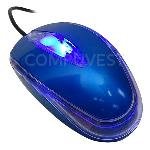 Blue 3-Button USB Optical Scroll Mouse with Red & Blue Illuminating LEDs