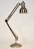 Adjustable Brushed Silver Nickel Metal Draftsman Desk Lamp