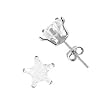 Sterling Silver Star Earrings - Stamping - 8 mm